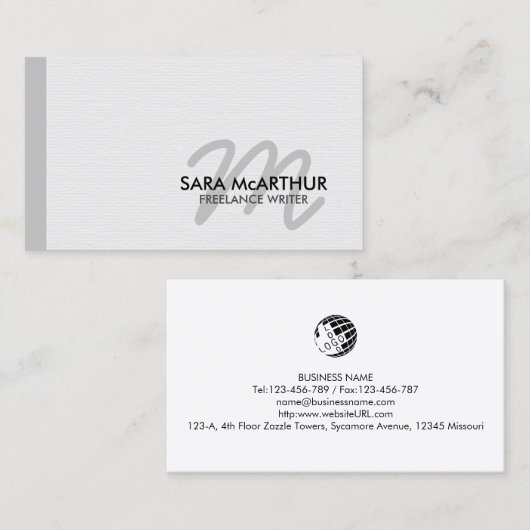 Carte de visite de monographie comptable (Devant / Derrière)