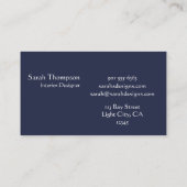 Carte de visite de monographie marine et or (Dos)