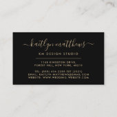 Carte de visite de monongramme des cercles d'or Ab (Dos)