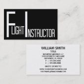 Carte de visite de mot instructeur de vol (Devant / Derrière)