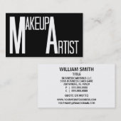 Carte de visite de mot maquillage Artiste (Devant / Derrière)