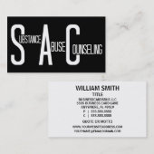 Carte de visite de mot pour le counseling sur la t (Devant / Derrière)