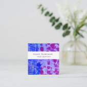 Carte de visite de motif bleu et violet (Debout devant)