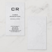 Carte de visite de motif de damas gris monogramme (Devant / Derrière)