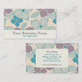 Carte de visite de motif de fleur (Devant / Derrière)