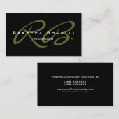 Carte de visite de Motif de Monogramme gris tendan (Devant / Derrière)