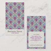 Carte de visite de motif de plume de paon (Devant / Derrière)