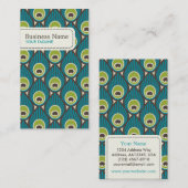 Carte de visite de motif de plume de paon (Devant / Derrière)