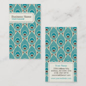 Carte de visite de motif de plume de paon (Devant / Derrière)