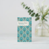 Carte de visite de motif de plume de paon (Debout devant)