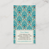 Carte de visite de motif de plume de paon (Dos)