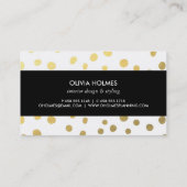 Carte de visite de Motif de points de Foil Black & (Dos)