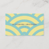 Carte de visite de Motif de vague jaune et turquoi (Devant)