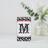 Carte de visite de motif d'impression de zèbre de (Debout devant)