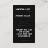 Carte de visite de motif d'impression de zèbre de (Dos)