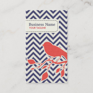 Carte de visite de motif d'oiseau et de Chevron