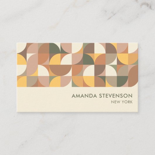Carte de visite de motif géométrique coloré (Devant)