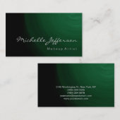Carte de visite de Motif vert de script de maquill (Devant / Derrière)