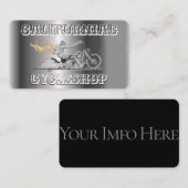 Carte de visite de moto chromé élégant (Devant / Derrière)