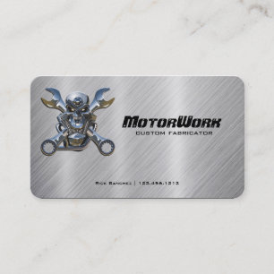 Carte de visite de moto d'acier inoxydable de Faux