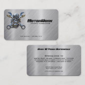 Carte de visite de moto d'acier inoxydable de Faux (Devant / Derrière)