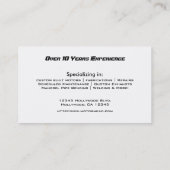 Carte de visite de moto de fibre de carbone de (Dos)