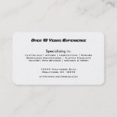 Carte de visite de moto de fibre de carbone de (Dos)