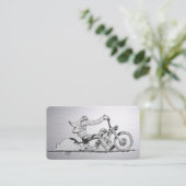 Carte de visite de moto élégant (Debout devant)