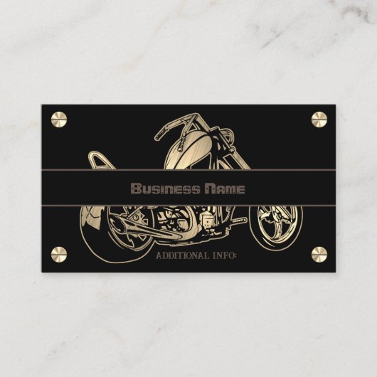 Carte de visite de moto noir et or (Devant)
