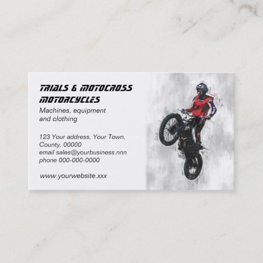 Carte de visite de motocross de procès (Devant)