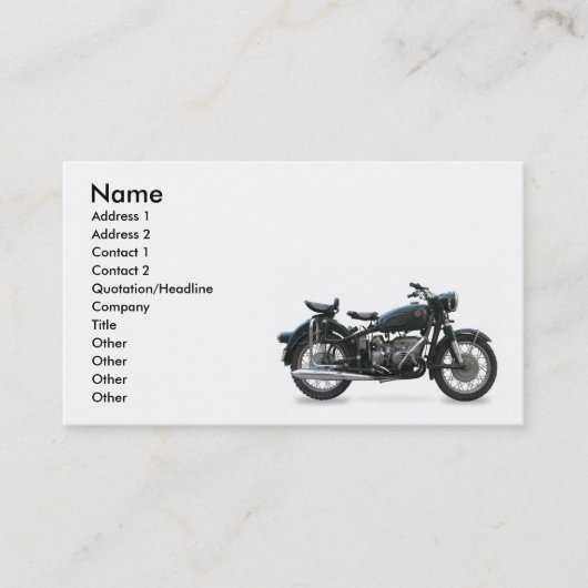 Carte de visite de motocyclette (Devant)