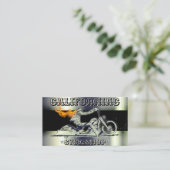 Carte de visite de motocyclette noir et chrome élé (Debout devant)