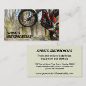 Carte de visite de motos de sports (Devant / Derrière)