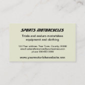 Carte de visite de motos de sports (Dos)