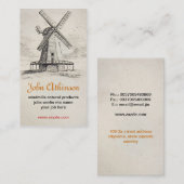 carte de visite de moulin à vent (Devant / Derrière)