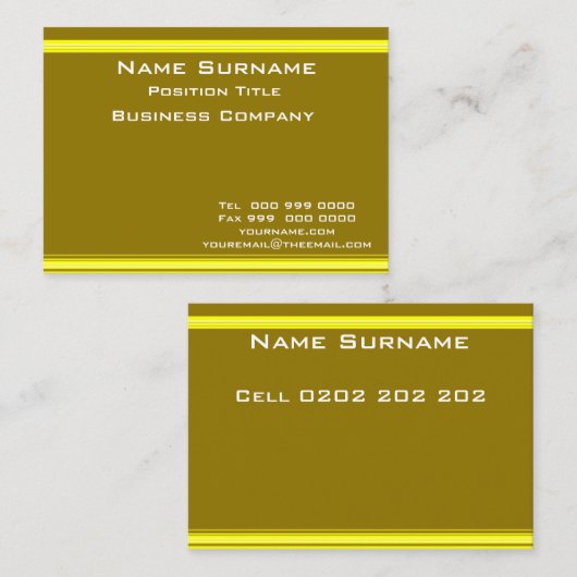 Carte de visite de moutarde (Devant / Derrière)