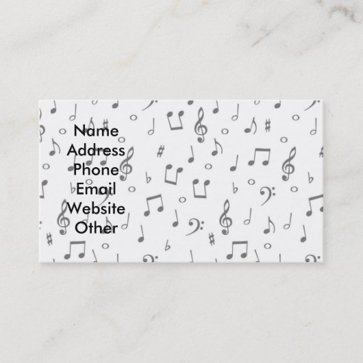 Carte de visite de musicien (Devant)