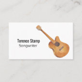 Carte de visite de musicien de guitare aquarelle (Devant)