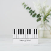 Carte de visite de musicien de piano avec la note (Debout devant)