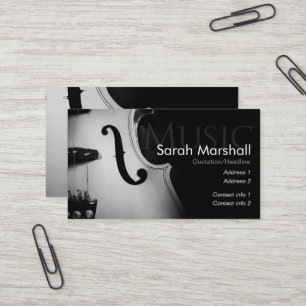 Carte de visite de musicien violon élégant