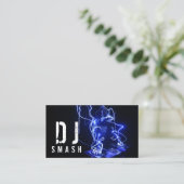 Carte de visite de musique DJ bleu cool (Debout devant)