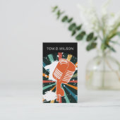 carte de visite de musique du chanteur de micropho (Debout devant)