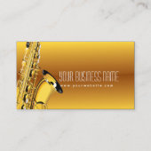Carte de visite de musique Gold Jazz Saxophone (Devant)