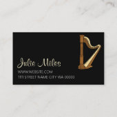 Carte de visite de musique instructeur de harpe (Dos)