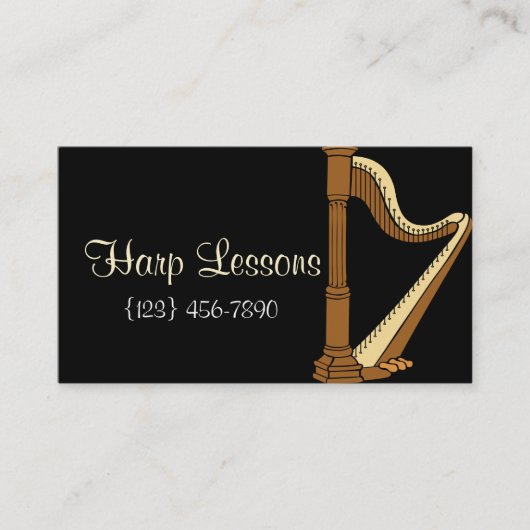 Carte de visite de musique instructeur de harpe (Devant)