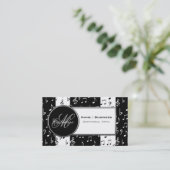Carte de visite de musique noir et blanc Monogram (Debout devant)