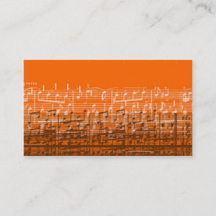 Carte de visite de musique noire blanche orange