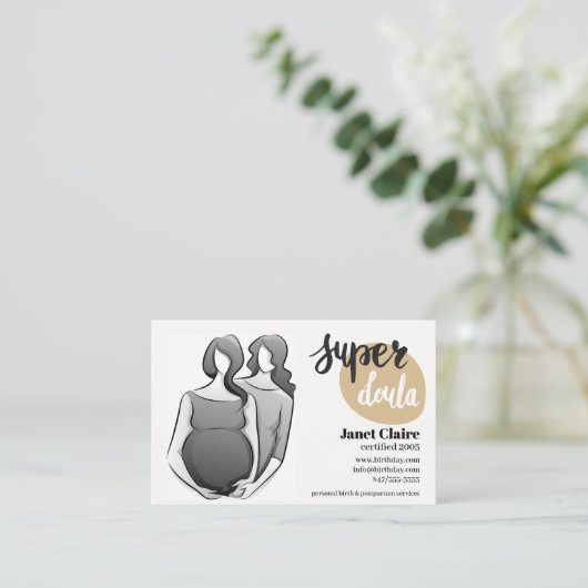 carte de visite de naissance doula (Debout devant)