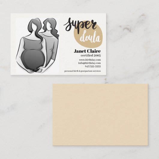 carte de visite de naissance doula (Devant / Derrière)