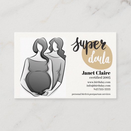 carte de visite de naissance doula (Devant)